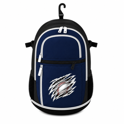 Custom Baseball Backpack – Navy Blue & Black Team Sports Backpack