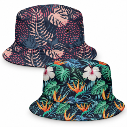 Custom Printed Reversible Bucket Hat – Double-Sided Floral Print Bucket Hat