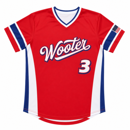 Custom Red Baseball Jersey – USA Flag Design Performance Team Jersey