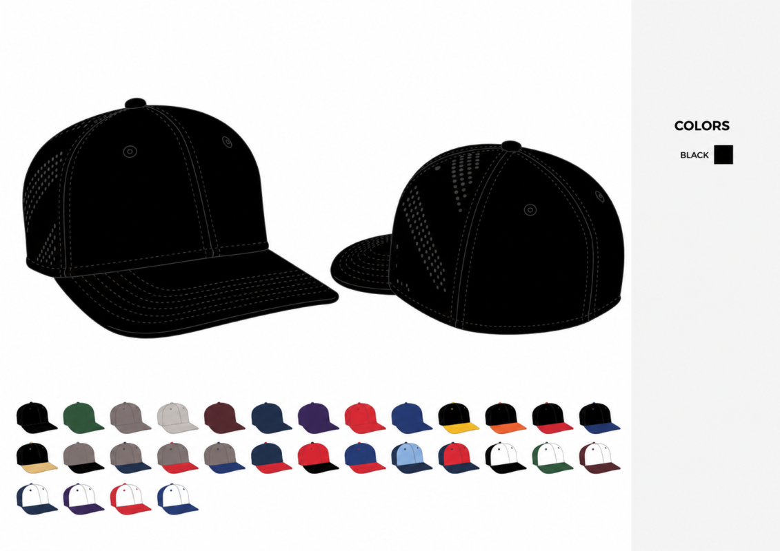 Custom Black & Orange Baseball Cap – Performance Snapback Team Cap Action Photo