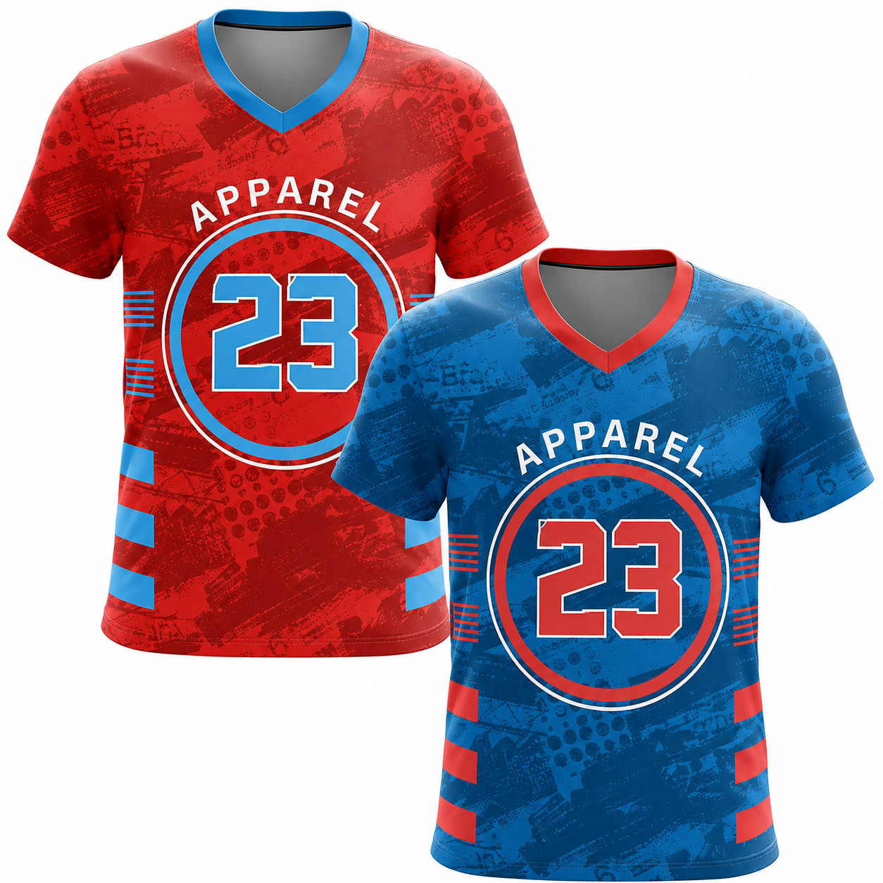 Custom Reversible Short Sleeve V-Neck Basketball Jerseys 1