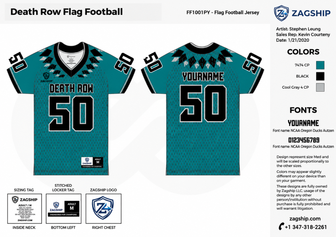 Custom 7v7 Flag Football Jersey – Sublimated Team Performance Uniform Action Photo