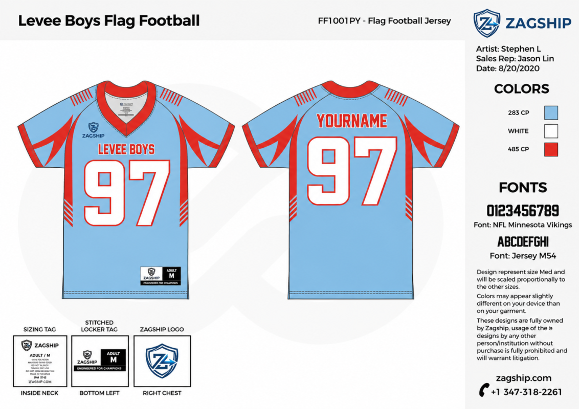 Custom 7v7 Flag Football Jersey – Sublimated Team Performance Uniform Action Photo