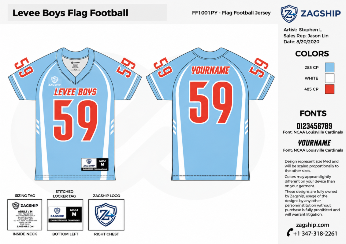 Custom 7v7 Flag Football Jersey – Sublimated Team Performance Uniform Action Photo